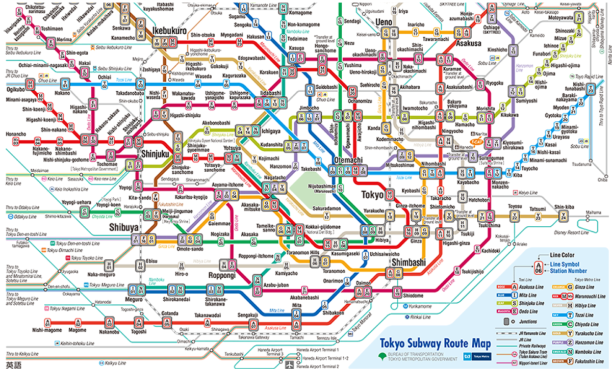 Metropolitana di Tokyo guida completa - Mappa della metro